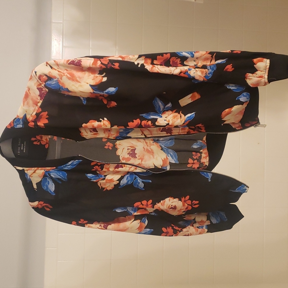 Floral bomber jacket